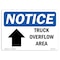 Signmission OSHA Notice Sign, 7" H, Rigid Plastic, Truck Overflow Area (Up Arrow) Sign With Symbol, Landscape OS-NS-P-710-L-18742 - alternate 1